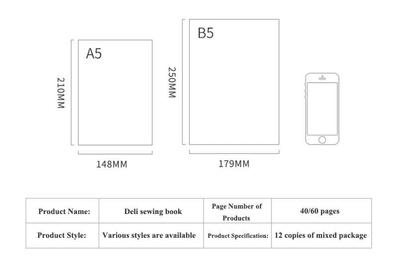 6 шт./лот Deli A5(210x148 мм) B5(250x175 мм) шовная книга записная книжка мультяшная обложка книги студенческие Детские блокноты s