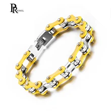 Модные мотоциклетные байкерские желтые звенья цепи браслеты для женщин