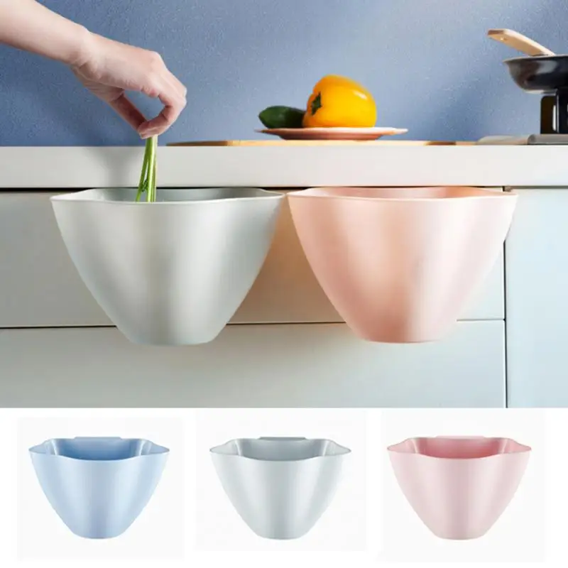 

New Simple Kitchen Hanging Garbage Can Cabinet Door Plastic Hanging Trash Garbage Bin Can Rubbish Container Storage Bucket Table