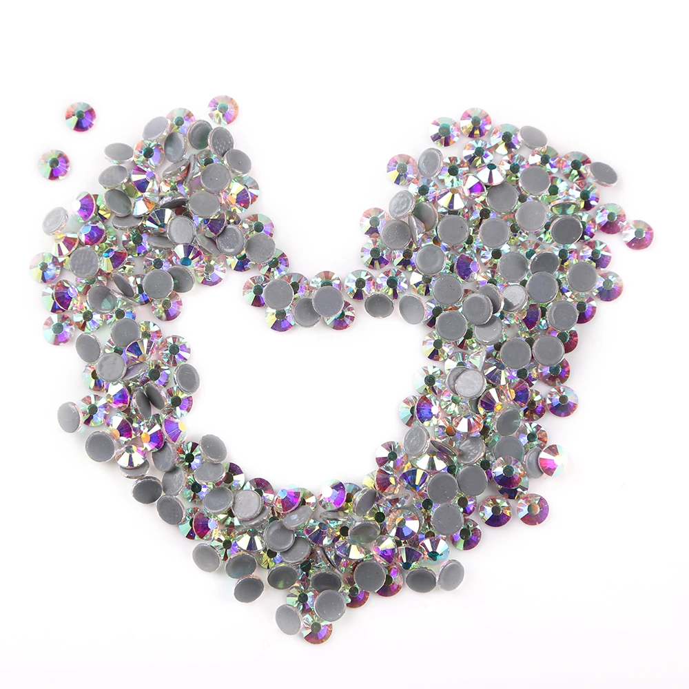 

Different Bags High quality AB SS20 1440pcs/bag Hot fix Rhinestone Glitter Strass Flatback Glass Crystal Iron on For Clothing