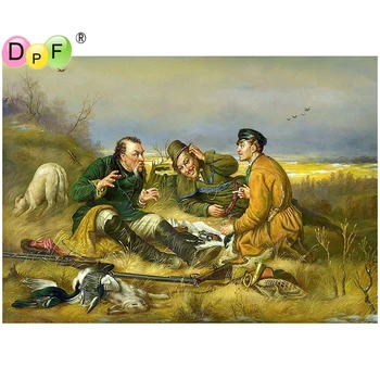 

DPF diamond embroidery Hunter diamond painting cross stitch needlework diamond mosaic kit full square home rhinestone decor