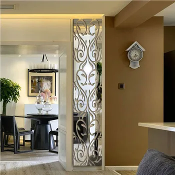

Waistline carved 3D stereo acrylic mirror wall stickers Home living room bedroom TV background wall decorative wall stickers