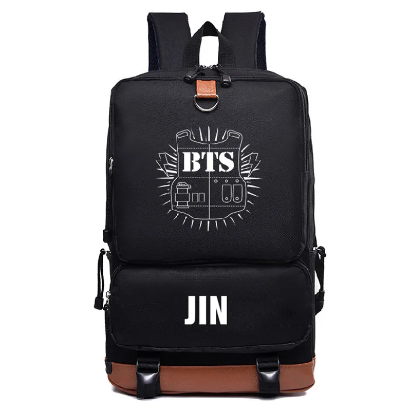 2017 Nuevo BTS Bangtan niños JUNG KOOK JIMIN Mochila Bts de impresión de lienzo Mochila bolsas de la escuela Mochila viaje Mochila para portátil 2017 Nuevo BTS Bangtan niños JUNG KOOK JIMIN Mochila Bts de impresión de lienzo Mochila bolsas de la escuela Mochila viaje Mochila para portátil