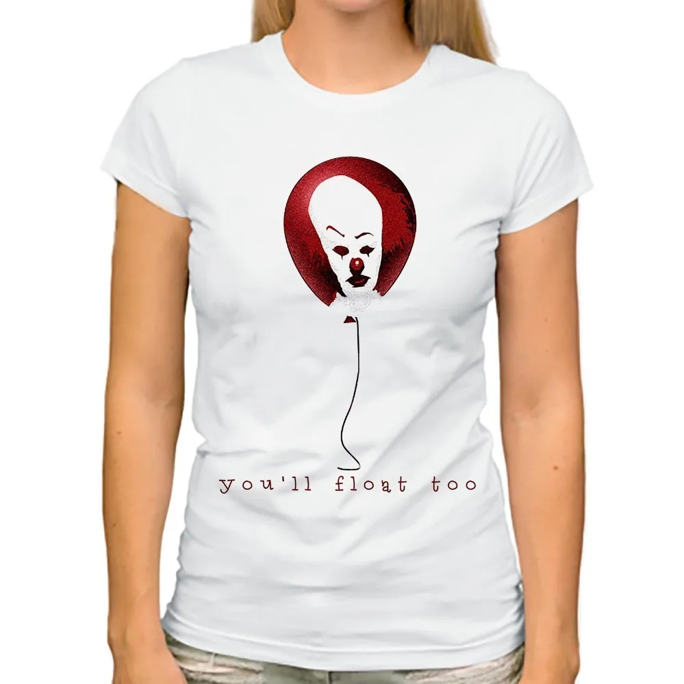 JOLLYPEACH бренд pennywise joker воздушный шар плавающий забавная футболка женская летняя