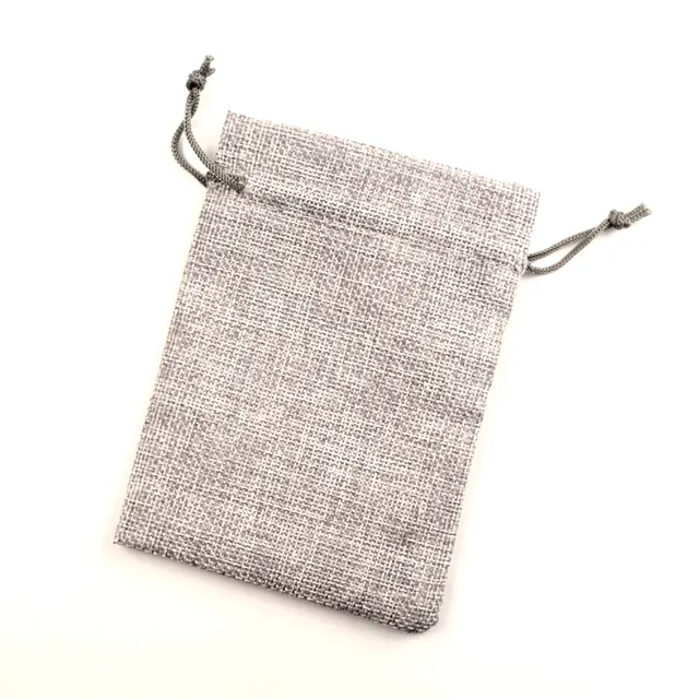 10Pcs Grey Cotton Linen Drawstring Storage Bags Jewelry Candy Christmas Wedding Decoration Gifts Bags Packaging Bags Pouch