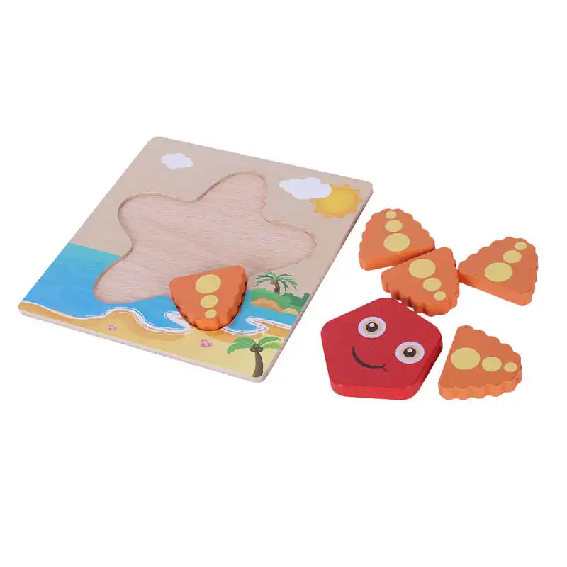 Детский деревянный материал умная доска Детский сад обучающая игрушка детская Морская звезда 3D Головоломка Детские обучающие игрушки