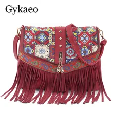 New Shoulder Bags for Women Tassels Women Messenger Bags Vintage Leather Printing Crossbody Bags Ladies Fashion