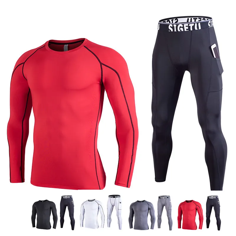 

Men's Compression Sportswear Suits Sportswear Man GYM Tights Sports training Clothes Suits workout jogging Sports clothing