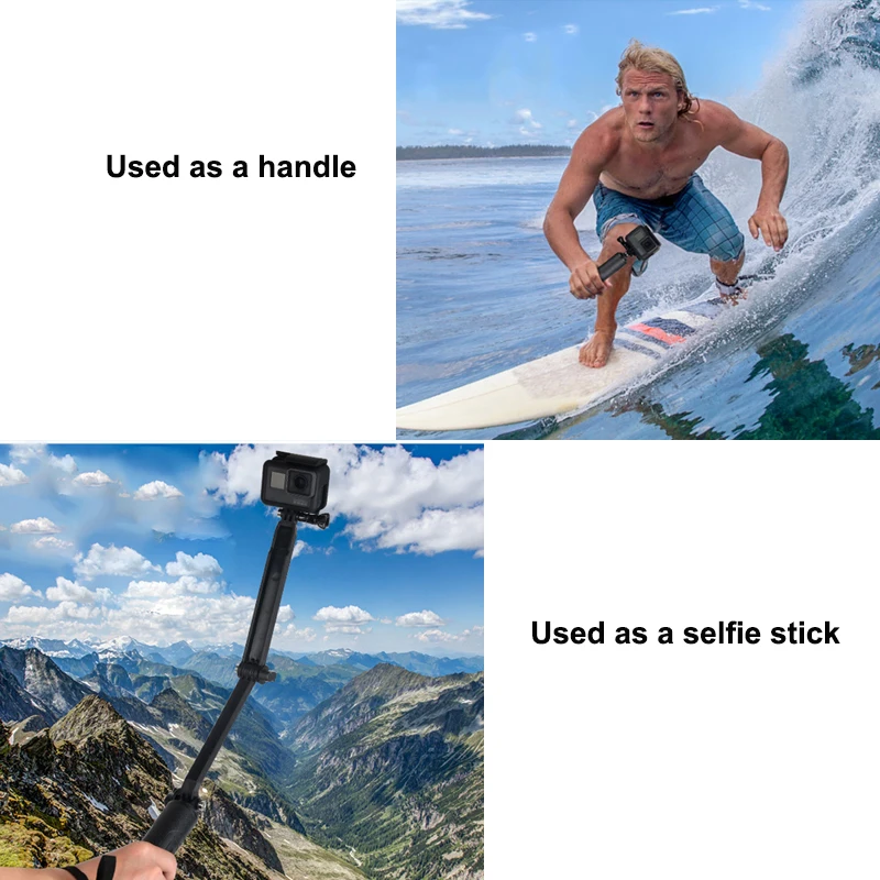 Телесин selfie палку штатив-монопод для серфинга с плавающей ручкой 3-полосная рукоятка Штатив для GoPro Hero iPhone 7 6 Plus 5 gopro7 yi 4k воды спортивной активности