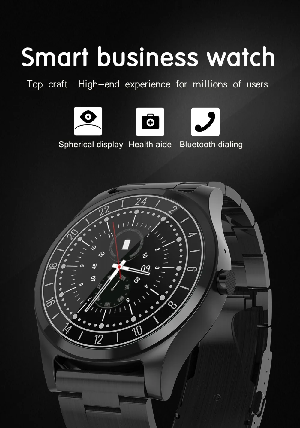 DT19 Bluetooth Smart Watch Men Metal Wristwatch Dial Call Heart Rate Blood pressure sport Fitness tracker SmartWatches PK Z40
