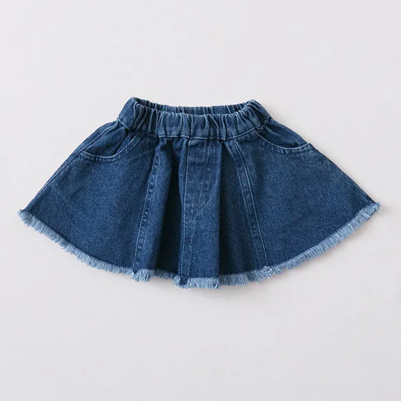 2018 spring and summer new style girls pocket denim skirt children ...