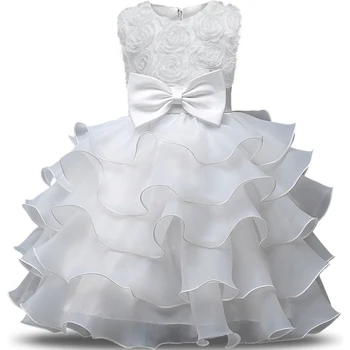 

Baby Fashion Dress Fancy Girls Summer Tulle Bow Outfits Sweet Child Princess Dresses Flower Girl Vestidos for Wedding Birthday