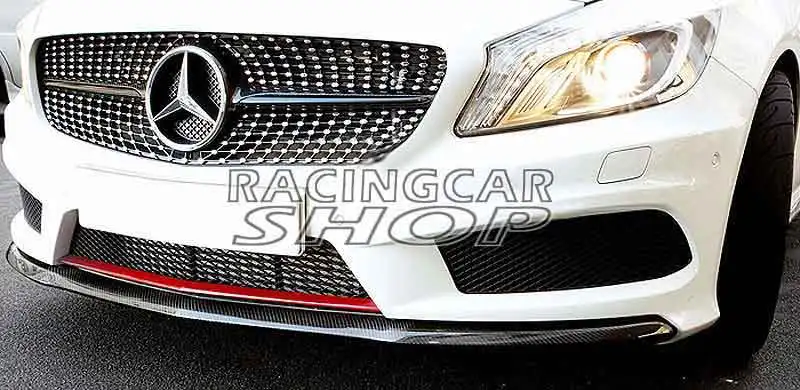 OE-Style Real Carbon Fiber Front Spoiler Lip Spoiler For MERCEDES BENZ W176 A CLASS A250 AMG SPORT BUMPER
