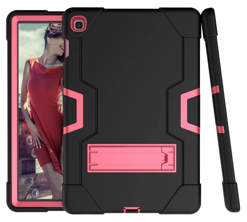 black and rose Противоударный чехол для samsung Galaxy Tab S5e 10,5 T720 T725 армированный сверхпрочный силиконовый Жесткий защитный чехол - Цвет: black and rose