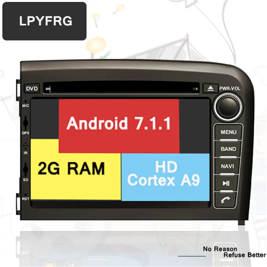 Автомобильный DVD плеер с четырёхъядерным процессором Android 7 1 &quotHD экраном GPS радио