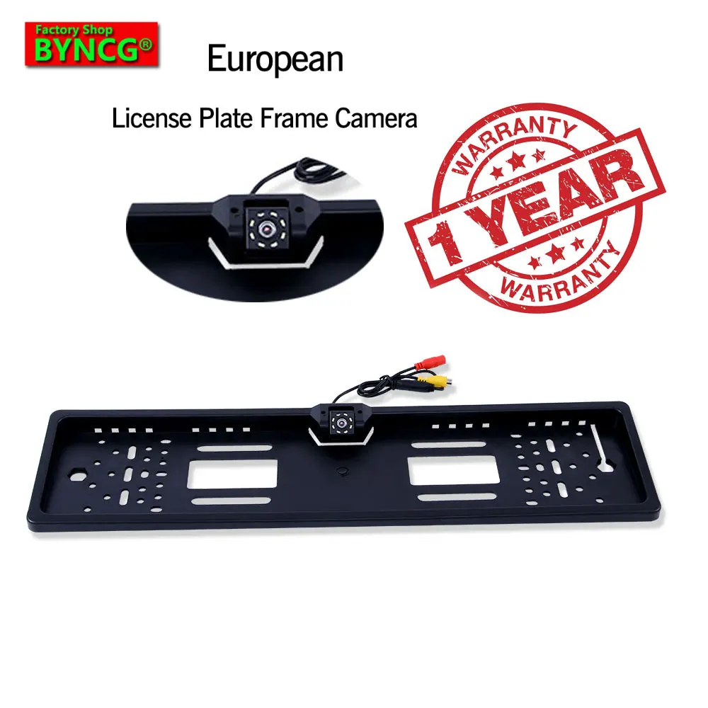 ЕС Европейский номерной знак рамка Автомобильная камера заднего вида Водонепроницаемая камера ночного видения заднего вида 4 светодиодный светильник - Color Name: Type2