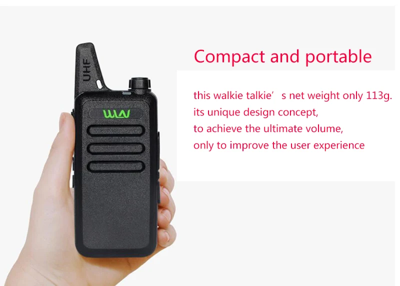 10 шт. портативная рация WLN KD C1 Mini Ham двухсторонняя FM радио высокочастотный