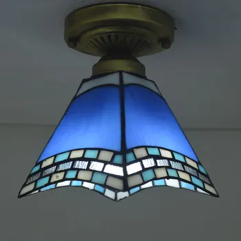 

Tiffany Ceiling Light Stained Glass Lampshade Mediterranean Sea Style Bedroom Lighting E27 110-240V