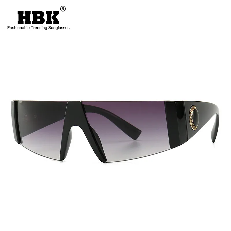Солнцезащитные очки HBK унисекс без оправы квадратные цельные женские ретро 2019