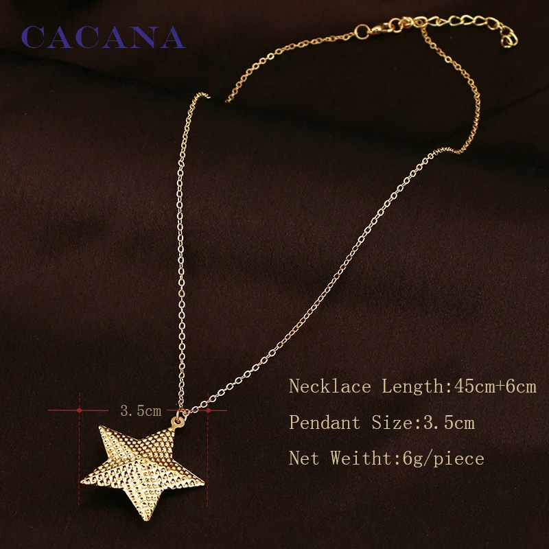 CACANA Necklace 2 Colors Star Pendant Necklaces For Women Chokers Necklace Wholesale Jewelry Bijouterie N35