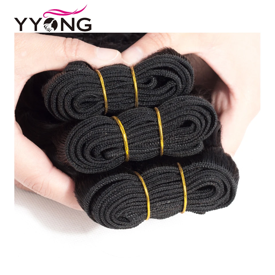 Yyong Hair 4 Bundle Deals Brazilian Deep Wave Hair Extensions 8-26 Inch Can Be Colored 100% Remy Human Weave Natural Color