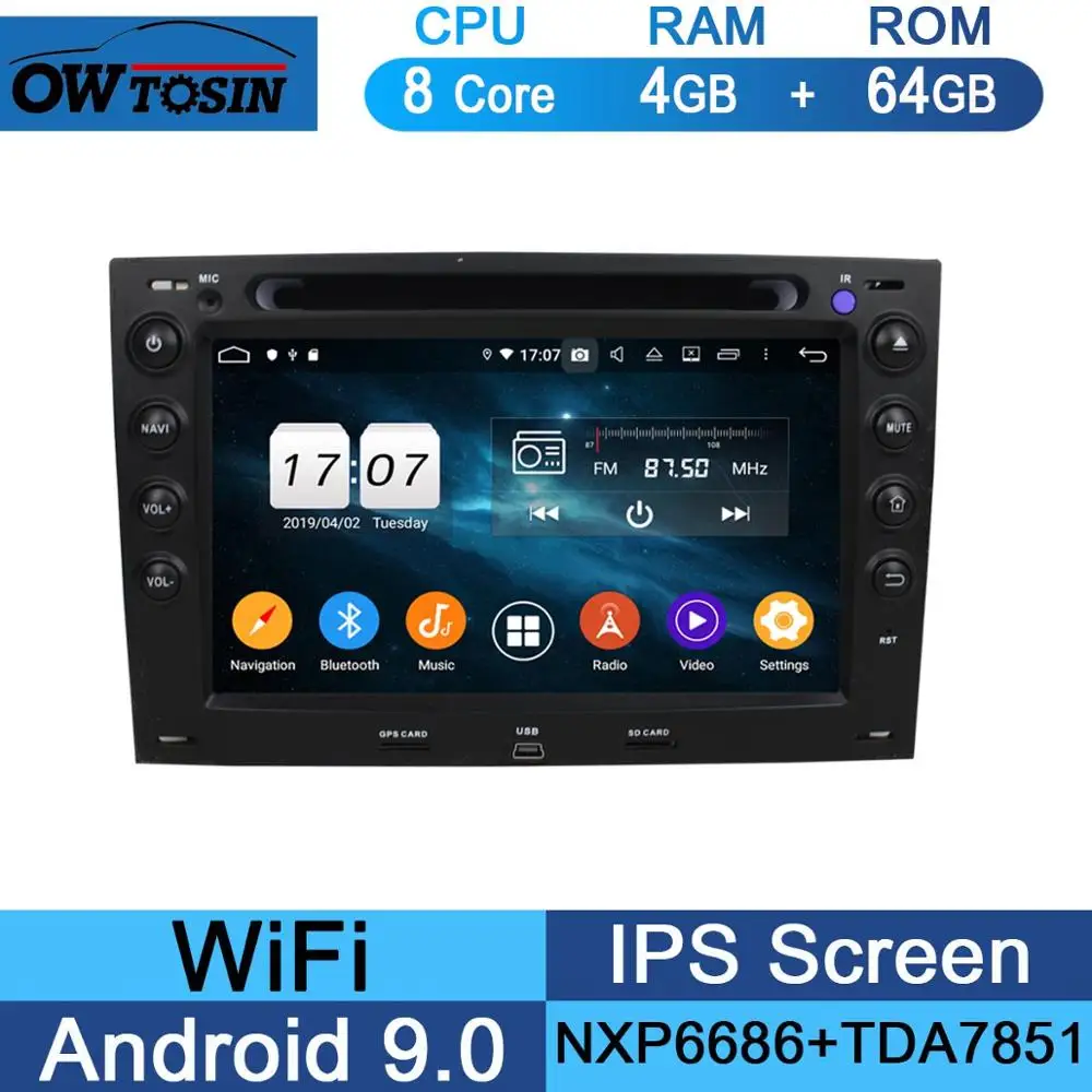 " ips 8 ядерный 4G+ 64G Android 9,0 автомобильный dvd-плеер для Renault Megane 2 ii 2003 2004 2005 2006 2007 2008 2009 CarPlay мультимедиа - Цвет: 64G