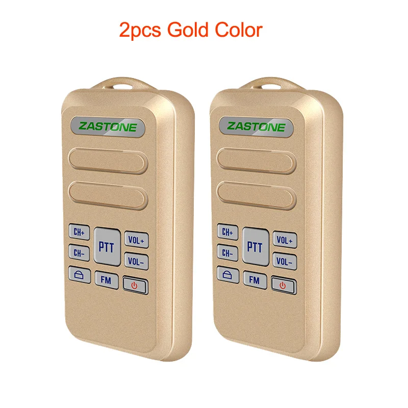 2pcs Golden 2 шт./лот мини портативной рации ZASTONE Mini6 Портативный рация 2 W 16CH 1000 mAh UHF 400-470 МГц двусторонней радиосвязи КВ трансивер - Цвет: 2pcs Golden