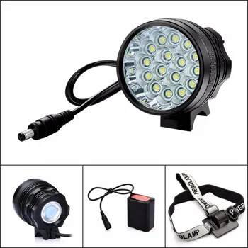 

28000LM 16*Cree XM-L T6 3 Modes Bike Bicycle Light Headlight Headlamp Flashlight 16T6 with 6x18650 Battery Pack Charger