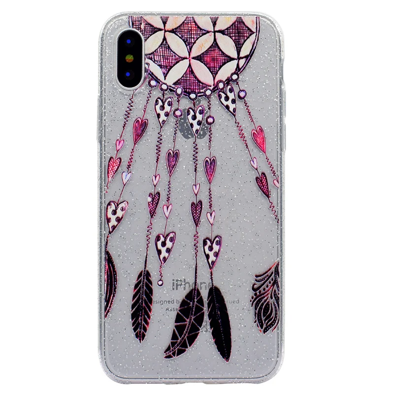 Cute cartoon glitter silicone case iphone x (16)