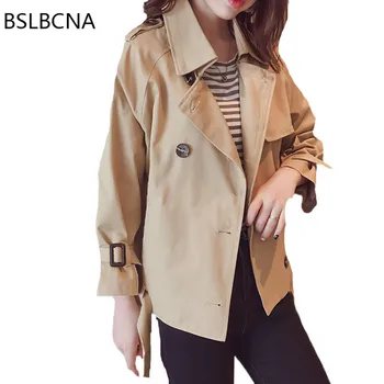 

Vintage Solid Color Short Windbreaker Women Autumn 2020 New Korean Style Loose Outerwear Casual Elegant Trench Coat Female T19