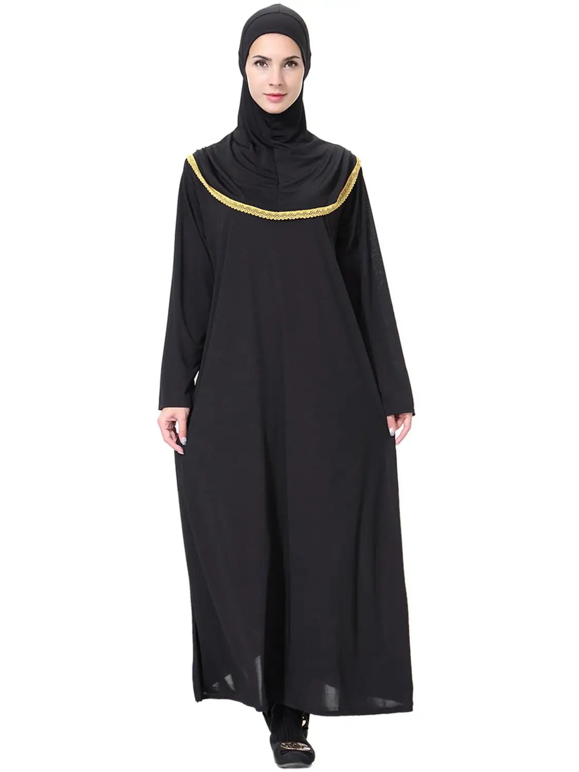

Arabic Women Abaya Muslim Hijab Dresses Female Solid Hijab Kaftan Islamic Black Hijab Khimar Dresses