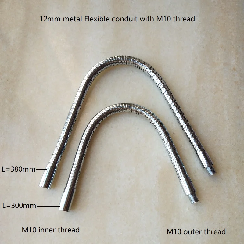 2 шт./лот dia.12mm мужской M10 с шестигранным ключом+ M10 внутреннюю резьбу металлический гибкий кабелепровод металлическая Гибкая стойка шланг серпантинная трубка лампа с зажимом-фиксатором использования
