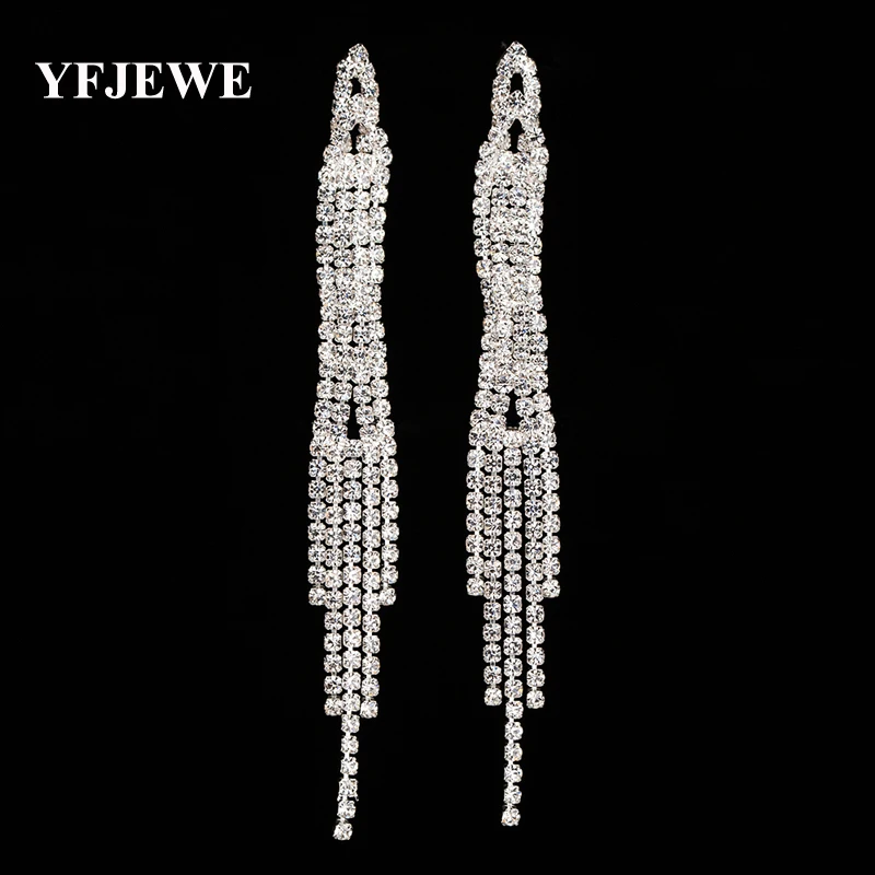 Yfjewe Fashion New Gold And Silver Plated Tassel Long Drop Earrings Fashion Wedding Jewelry Gift