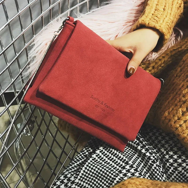 2017 Fashion New Women Handbags High Quality Matte Pu Leather Bag Retro Minimalist Envelope Chain Ladies Shoulder huismerk kopen in de aanbieding 2017 Fashion New Women Handbags High Quality Matte Pu Leather Bag Retro Minimalist Envelope Chain Ladies Shoulder huismerk kopen in de aanbieding