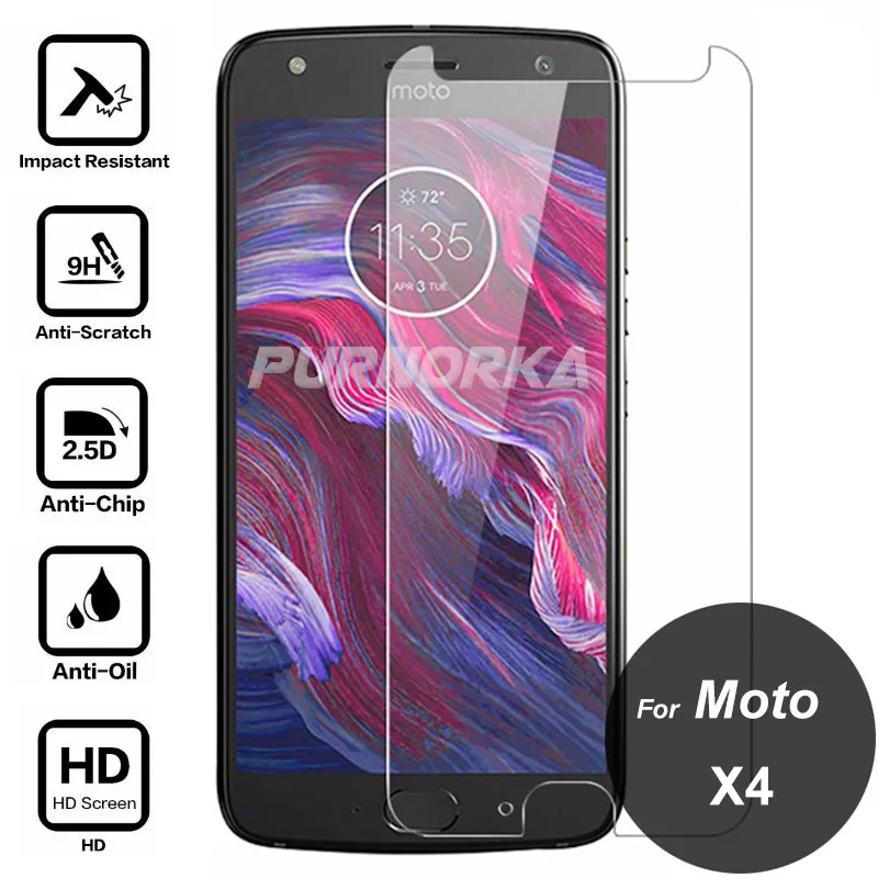 For Motorola Moto X4 Screen Protector 9H Tempered Glass Safety