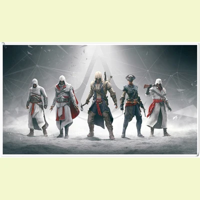 

Color Paintings Posters Creed Game Connor War Wall Art 54 Framework Home Decor 1 Pieces Print Decorative Picture Room
