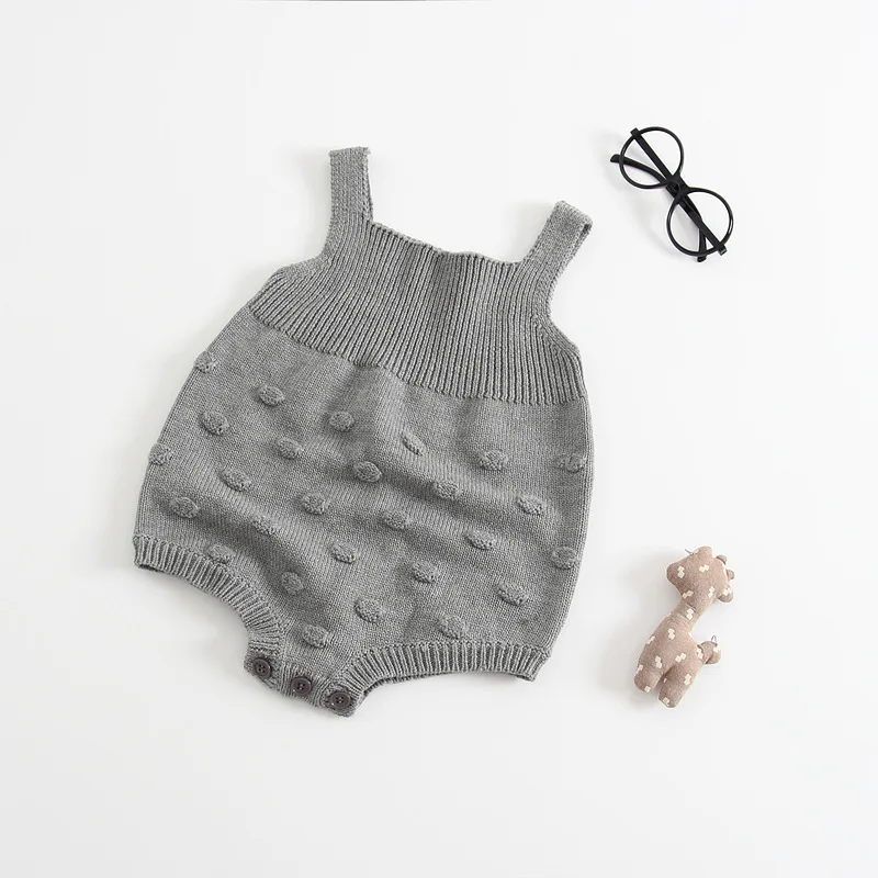 Beste Nieuwe mode baby rompertjes baby boy kleding mouwloze pasgeboren Knited romper baby meisje kleding jumpsuit baby kleding