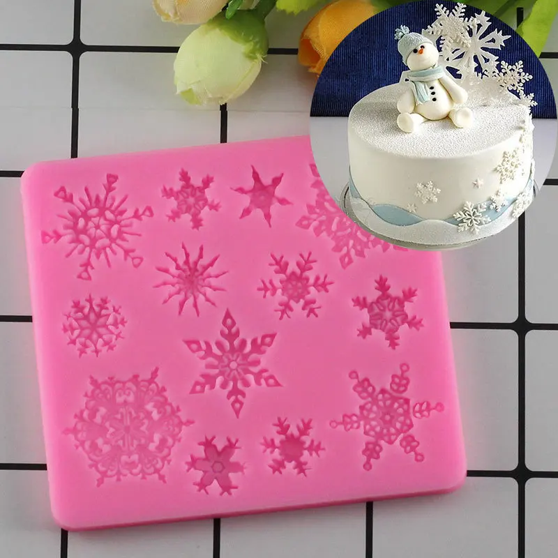 

Mujiang 3D Christmas Decorations Snowflake Lace Silicone Mold Chocolate Party DIY Fondant Baking Cooking Cake Decorating Tools