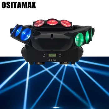 

9pcs 12W 4in1 LEDs 3 Rows Spider Light Beam Rotating For KTV Decoration Disco Effect wedding christmas