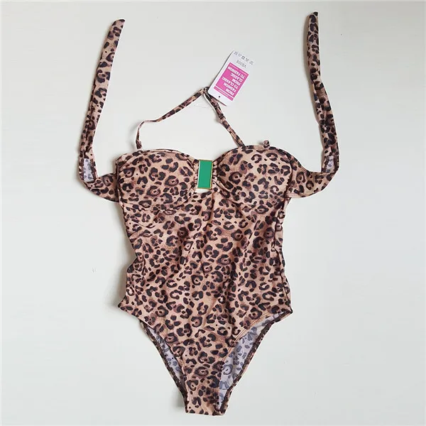 Leopard one piece swimsuit607