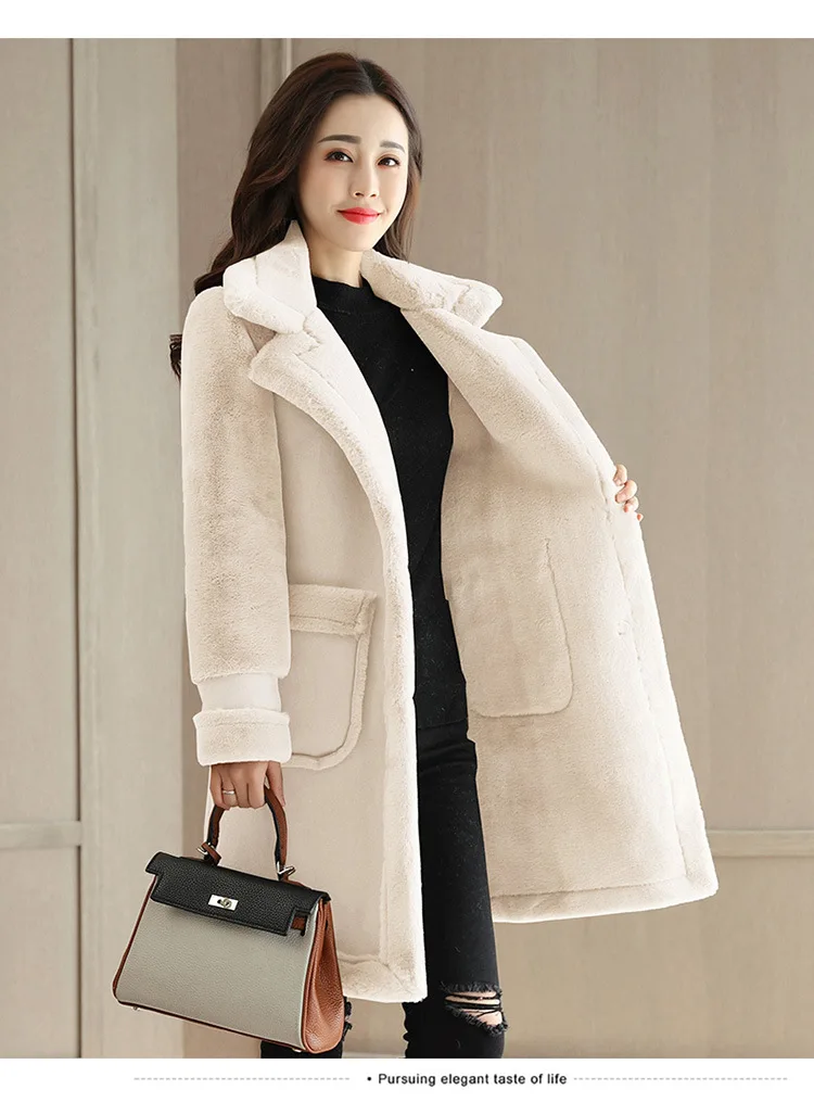 ATKULLQZ высокое качество шуба осень и зима новая Дикая мода тренд темперамент элегантное простое пальто женская зимняя куртка
