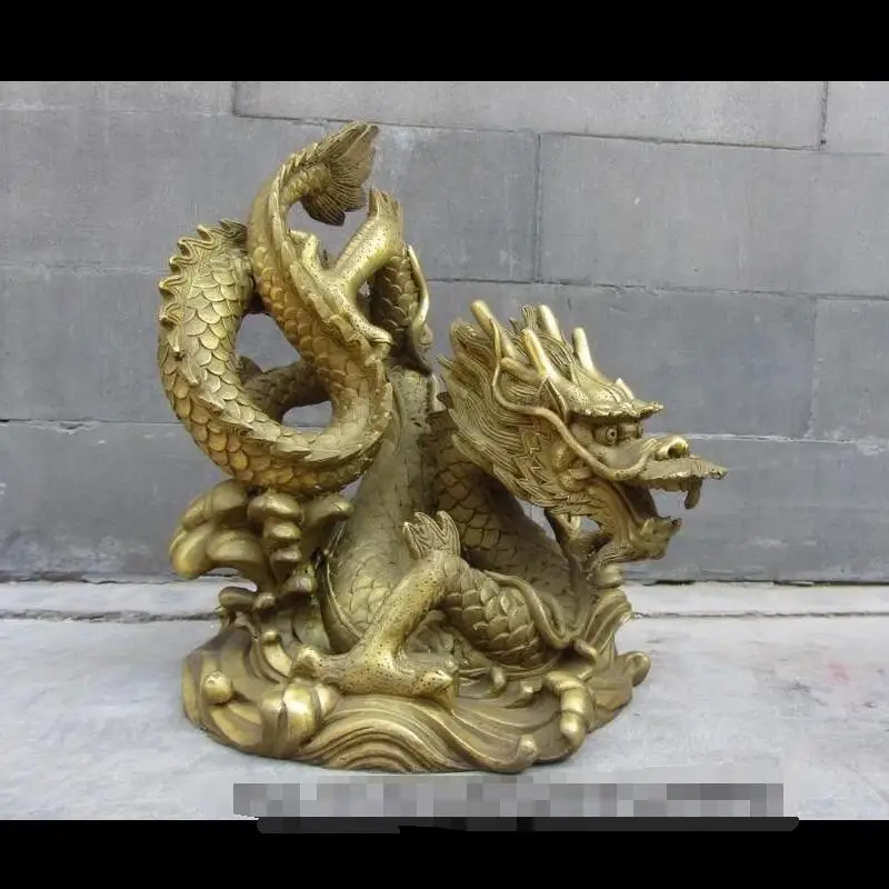 

zhaorui4884407+ +Chinese Royal Brass Copper Feng Shui Lucky Wealth Zodiac Dragon King Statue