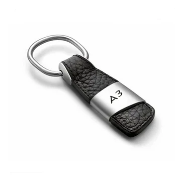 

1Pcs Leather A3 Logo Car Key Rings Key Chain Keychain Car Keyring For Audi A3 8V 8P 8L S3 RS3 Sportback Sedan S line Quattro