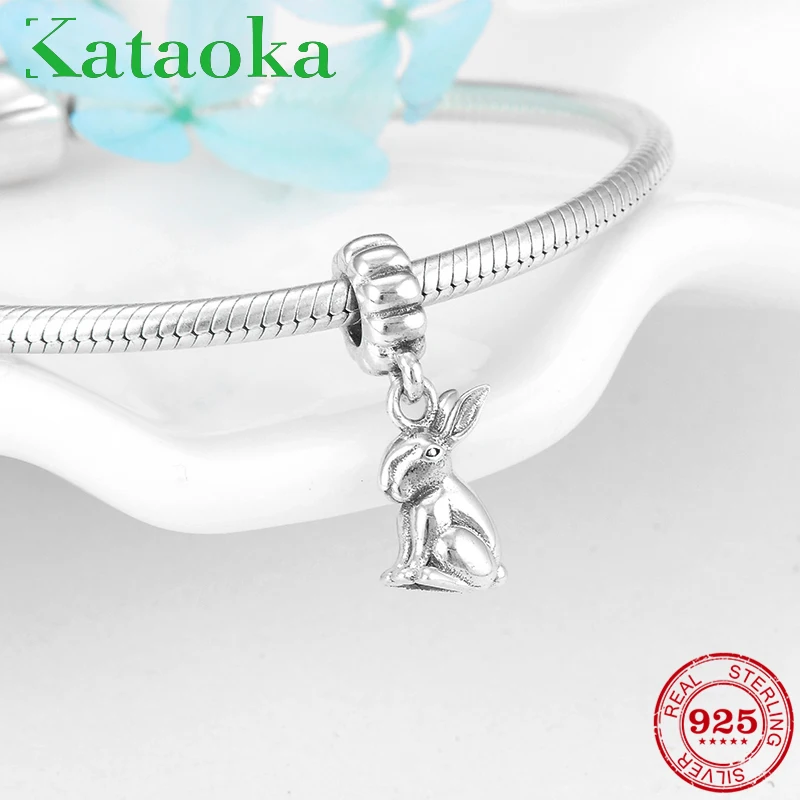 

Authentic 925 Sterling Silver Animals Charms Cute Rabbit Fit Original Pandora Charm Bracelet Jewelry Making