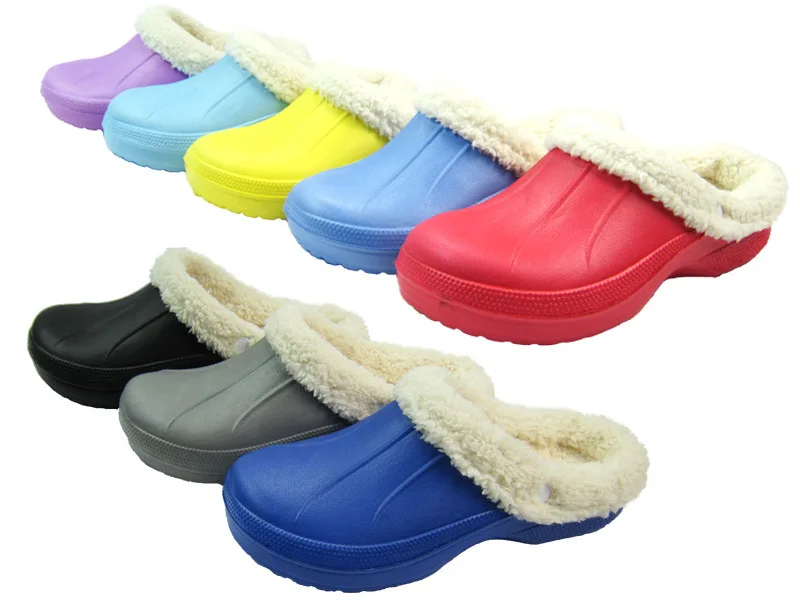 fur lined garden clogs