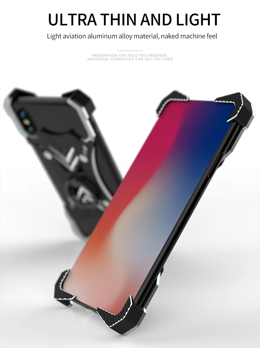 R-JUST для Apple iPhone X 10 чехол Роскошный 3D брендовый жесткий алюминиевый металлический каркас кольцо держатель Броня защитный чехол для телефона чехол