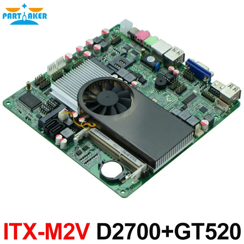 Тонкая материнская плата Mini-ITX Atom D2700 с NVIDIA ION3 GT520 для IPC HTPC