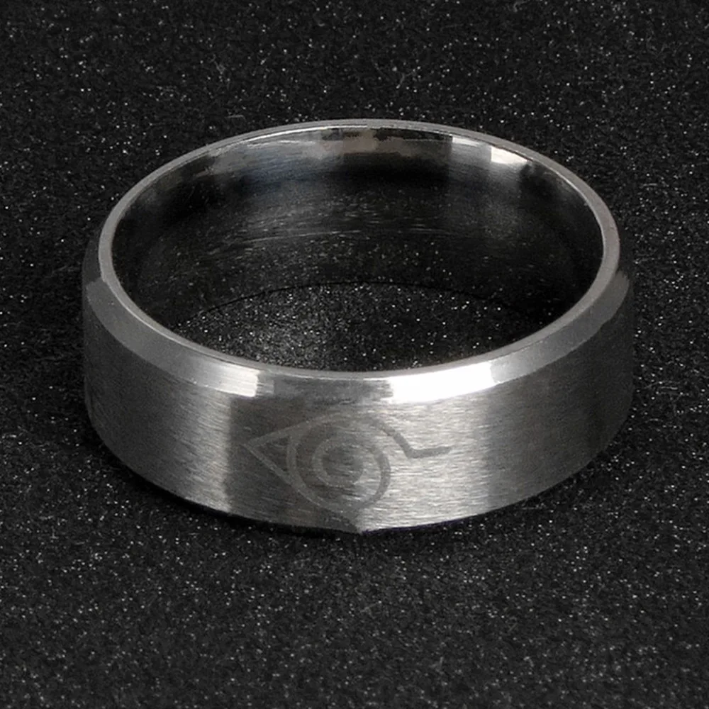 Модные Наруто кольца символ анимация Гаара японского аниме мужские кольца из титана и стали для рок человека ювелирные изделия