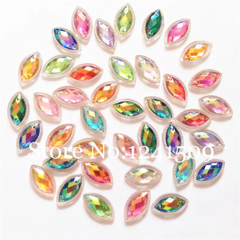 

30Pcs/60Pcs/120Pcs/150Pcs Marquise Acrylic 10*17mm Sew Garment Hairwear Hat Dance Costumes Bag Shoes Jewelry Toy Accessory