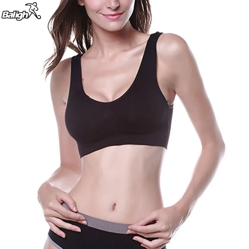 

2018 Women Sexy Slim Fit Yoga Sport Vest Bras Underwear Unpadded Top Seamless Bras